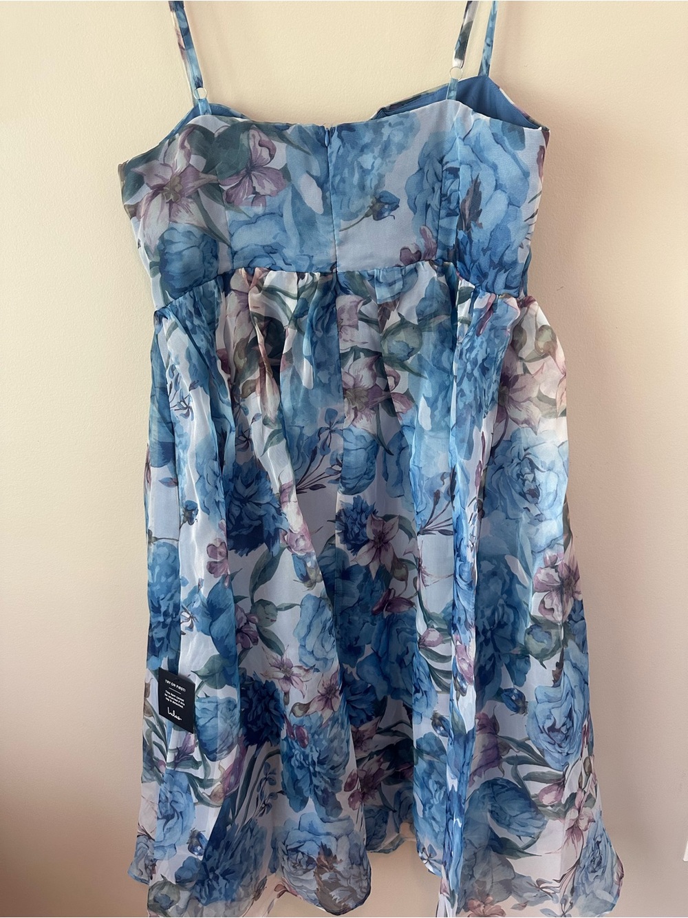 Lulu's Blue Floral Midi Dress - Picture 6 of 7